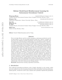 Robust Model-based Reinforcement Learning for Autonomous Greenhouse
  Control