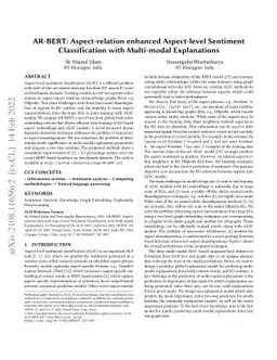 AR-BERT: Aspect-relation enhanced Aspect-level Sentiment Classification
  with Multi-modal Explanations
