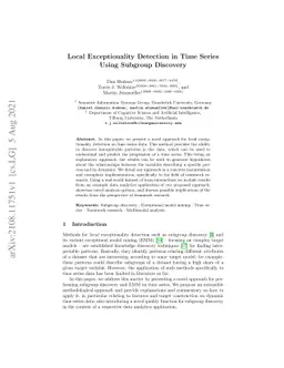 Local Exceptionality Detection in Time Series Using Subgroup Discovery