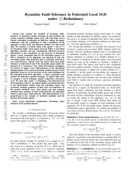 Byzantine Fault-Tolerance in Federated Local SGD under 2f-Redundancy