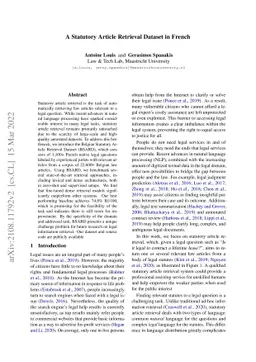 A Statutory Article Retrieval Dataset in French