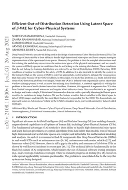 Efficient Out-of-Distribution Detection Using Latent Space of
  $β$-VAE for Cyber-Physical Systems