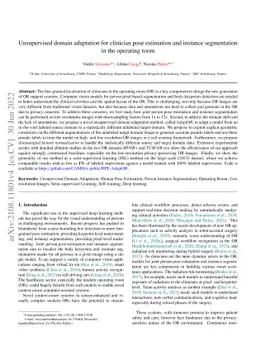 Unsupervised domain adaptation for clinician pose estimation and
  instance segmentation in the operating room