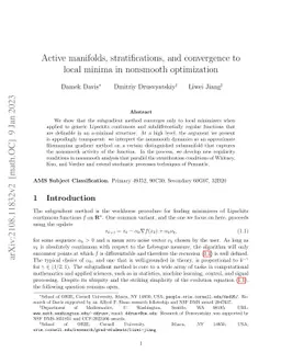 Active manifolds, stratifications, and convergence to local minima in
  nonsmooth optimization