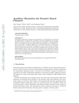 Auxiliary Heuristics for Frontier Based Planners