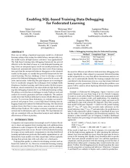 Enabling SQL-based Training Data Debugging for Federated Learning