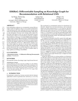 DSKReG: Differentiable Sampling on Knowledge Graph for Recommendation
  with Relational GNN