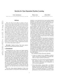 Sketches for Time-Dependent Machine Learning