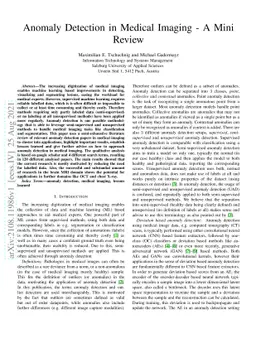 Anomaly Detection in Medical Imaging -- A Mini Review