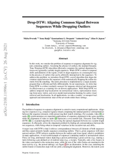 Drop-DTW: Aligning Common Signal Between Sequences While Dropping
  Outliers