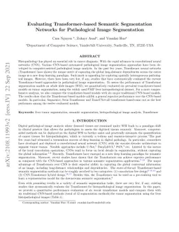 Evaluating Transformer-based Semantic Segmentation Networks for
  Pathological Image Segmentation