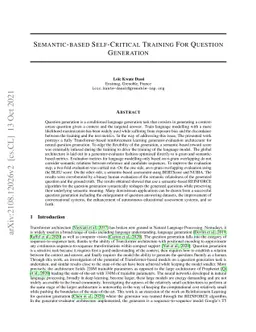 Semantic-Based Self-Critical Training For Question Generation