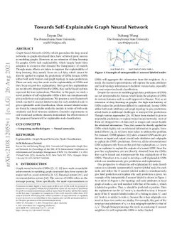Towards Self-Explainable Graph Neural Network
