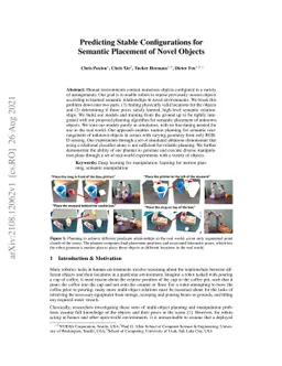 Predicting Stable Configurations for Semantic Placement of Novel Objects