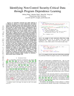Identifying Non-Control Security-Critical Data through Program
  Dependence Learning