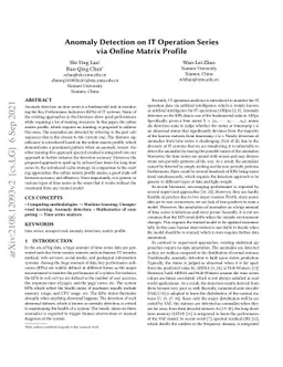 Anomaly Detection on IT Operation Series via Online Matrix Profile