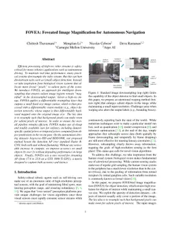 FOVEA: Foveated Image Magnification for Autonomous Navigation