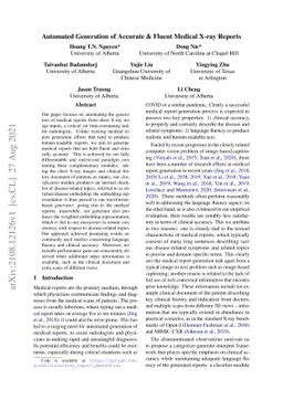 Automated Generation of Accurate \& Fluent Medical X-ray Reports