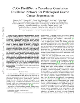 CoCo DistillNet: a Cross-layer Correlation Distillation Network for
  Pathological Gastric Cancer Segmentation