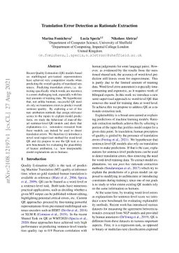 Translation Error Detection as Rationale Extraction