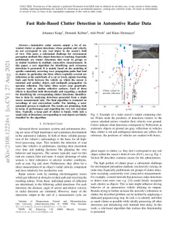 Fast Rule-Based Clutter Detection in Automotive Radar Data