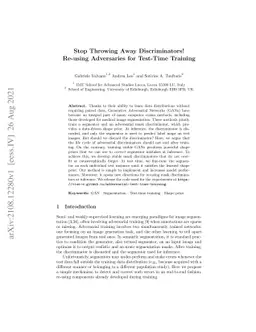 Stop Throwing Away Discriminators! Re-using Adversaries for Test-Time
  Training