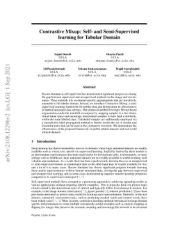 Contrastive Mixup: Self- and Semi-Supervised learning for Tabular Domain