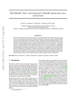 TE-YOLOF: Tiny and efficient YOLOF for blood cell detection