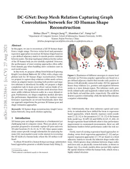 DC-GNet: Deep Mesh Relation Capturing Graph Convolution Network for 3D
  Human Shape Reconstruction