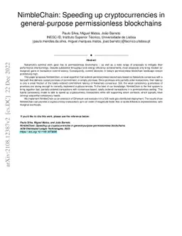 NimbleChain: Speeding up cryptocurrencies in general-purpose
  permissionless blockchains