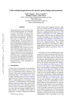 Code-switched inspired losses for generic spoken dialog representations