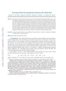 Convergence Rates for Learning Linear Operators from Noisy Data
