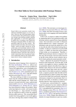 Few-Shot Table-to-Text Generation with Prototype Memory