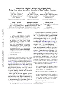 Predicting the Factuality of Reporting of News Media Using Observations
  About User Attention in Their YouTube Channels