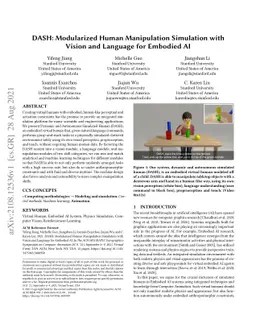 DASH: Modularized Human Manipulation Simulation with Vision and Language
  for Embodied AI