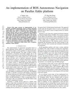 An implementation of ROS Autonomous Navigation on Parallax Eddie
  platform