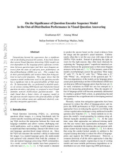 On the Significance of Question Encoder Sequence Model in the
  Out-of-Distribution Performance in Visual Question Answering