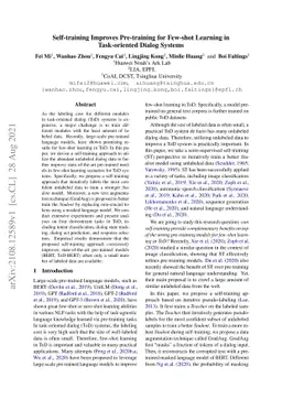 Self-training Improves Pre-training for Few-shot Learning in
  Task-oriented Dialog Systems