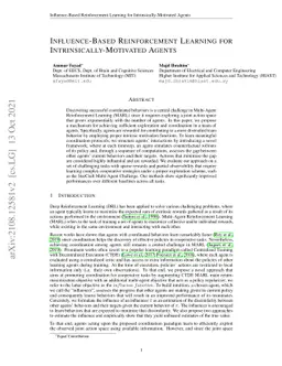 Influence-Based Reinforcement Learning for Intrinsically-Motivated
  Agents
