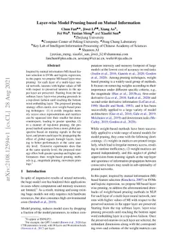 Layer-wise Model Pruning based on Mutual Information