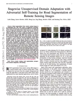 Stagewise Unsupervised Domain Adaptation with Adversarial Self-Training
  for Road Segmentation of Remote Sensing Images