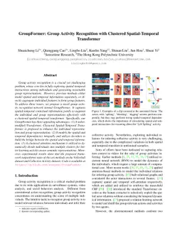 GroupFormer: Group Activity Recognition with Clustered Spatial-Temporal
  Transformer