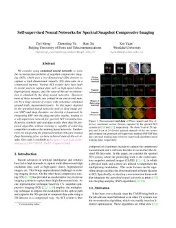 Self-supervised Neural Networks for Spectral Snapshot Compressive
  Imaging