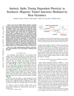 Intrinsic Spike Timing Dependent Plasticity in Stochastic Magnetic
  Tunnel Junctions Mediated by Heat Dynamics