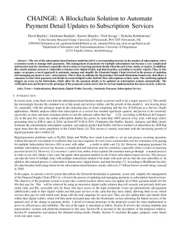 CHAINGE: A Blockchain Solution to Automate Payment Detail Updates to
  Subscription Services