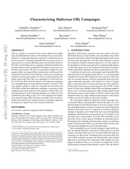 Characterizing Malicious URL Campaigns