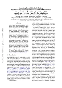 Searching for an Effective Defender: Benchmarking Defense against
  Adversarial Word Substitution