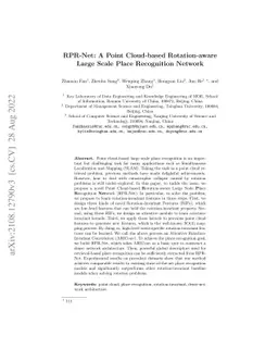 RPR-Net: A Point Cloud-based Rotation-aware Large Scale Place
  Recognition Network