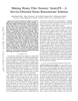 Making Honey Files Sweeter: SentryFS -- A Service-Oriented Smart
  Ransomware Solution