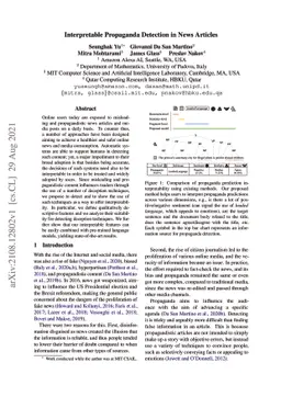 Interpretable Propaganda Detection in News Articles